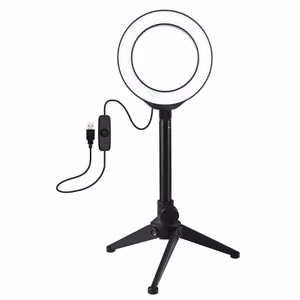LED Ring Lamp 12cm koos Desktop Tripod Mount up to 21.8cm, USB