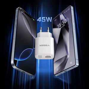Зарядное устройство для телефона VEGER USB A + Type C PD Super Charge PPS 45W + кабель данных Type C к C 100W TR101 белый