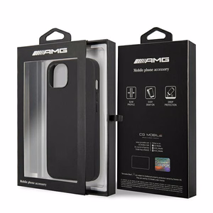 AMG AMHCP14MDOLBK iPhone 14 Plus 6.7" чёрный/чёрный жёсткий чехол Leather Hot Stamped