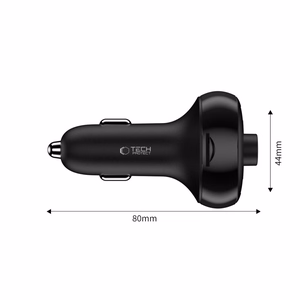 Tech-Protect CC06 3-port PD72W car laadija koos transmitter - must