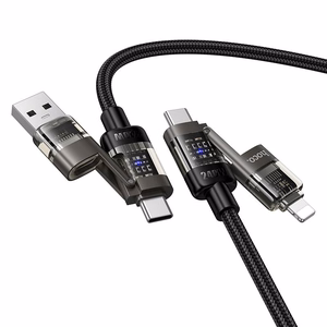 Kaabel 4in1 USB A/C USB C/Lightning Hoco 240W 1,2 m U151 must