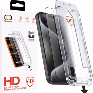 Tel Protect Dust-Free Easy Fit Full Glue 6D karastatud klaas Iphone 15 Pro must