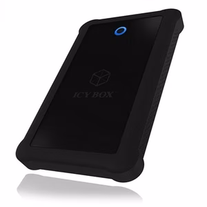 ICY BOX IB-233U3-B – USB 3.0 korpus 2.5-tollisele SATA HDD-le või SSD-le silikoonümbrisega