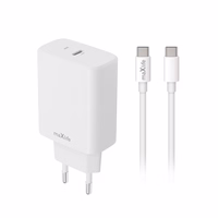 Maxlife MXTC-10-30C PD QC laadija 1x USB-C 30W valge + USB-C - USB-C kaabel 60W