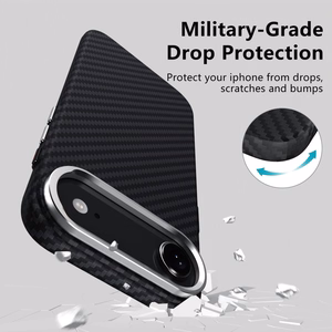 Tech-Protect Ion Carbon MagSafe Ümbris jaoks iPhone 17 Air - Must and Hõbedane