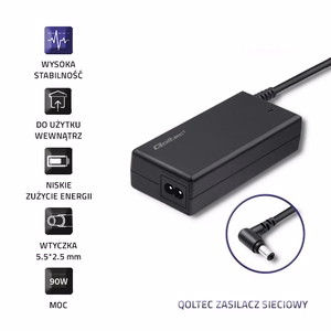 Qoltec 50099.90W toiteadapter siseruumi must