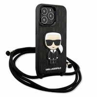 Karl Lagerfeld Leather Monogram Patch and Cord Iconik Ümbris jaoks iPhone 13 Pro / 13 - must
