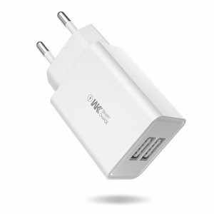 Laadija WK Design WP-U56 valge (pordid: 2xUSB) + Type-C 100cm kaabel