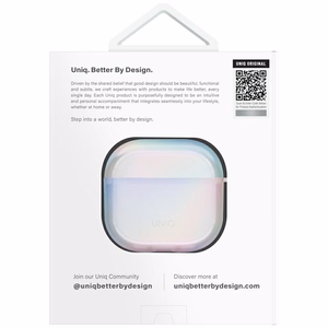 Uniq Iridescia ümbris jaoks AirPods 4 Hang Ümbris - holo valge