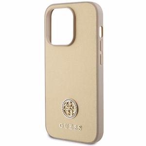 GUESS ümbris jaoks IPHONE 15 Pro GUHCP15LPS4DGPD (Strass Metal Logo) kuldne