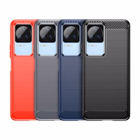 Carbon Case for Xiaomi Poco F4 5G paindlik silikoonist süsinikkate must