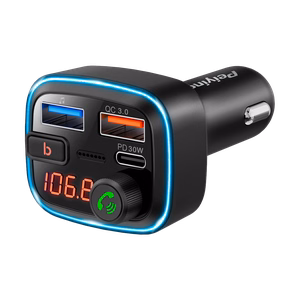 Bluetoothi, 2 USB-pordi ja USB-C-ga auto FM-saatja