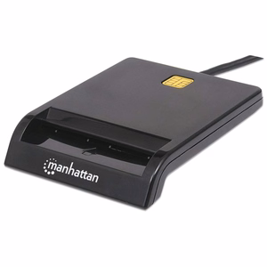 Manhattan USB-A kontakt-kiipkaardilugeja, 12 Mbps, väline, must, kaabel 105 cm