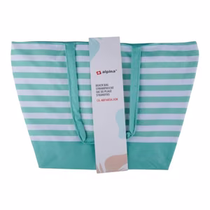 Alpina triibuline rannakott, 49.3 × 16 × 34 cm, türkiissinine ja valge