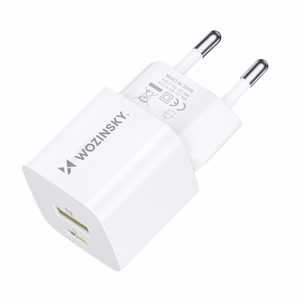 Wozinsky WWCEAC GaN USB-A USB-C 33W Wall Laadija - valge