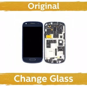 LCD ekraan ühilduv Samsung I8190 S3 Mini-ga koos raamiga sinine (uuendatud: Hiina)