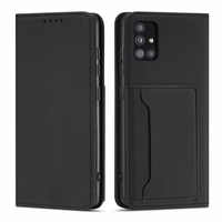 Magnetkaardi ümbris Samsung Galaxy A12 5G ümbris rahakott kaardihoidja must