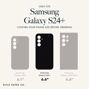 Rifle Paper Co. üliõhuke antimikroobne ümbris seadmele Samsung Galaxy S24+, Petite Fleurs mustriga