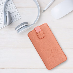 WONDER Deko Pouch Case (Size M) for Iphone 5/Nokia 215 4G/225/5310 2020 peach