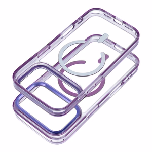 MagSafe'iga ühilduv Frame Clear Hybrid Mag Cover ümbris iPhone 17, lilla