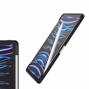 Crong PrimeFolio kaanega ümbris seadmele iPad Air 11" (2026–2024) / iPad Air 10.9" (5. / 4. põlvkond) / iPad Pro 11" (2022–2021), Apple Pencili hoidikuga, must ja läbipaistev