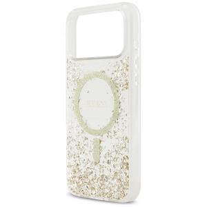 GUESS ümbris jaoks IPHONE 17 Pro Max compatible with MagSafe GUHMP17XRGRGED (Resin Bottom Glitter) kuldne
