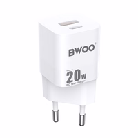 BWOO CDA156 PD seinalaadija 1x USB-C 1v USB 20W valge