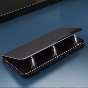 Eco Leather View Case elegantne ümbris Samsung Galaxy S22 + (S22 Plus) sinisele Samsung Galaxy S22 + (S22 Plus) klappkattega ja statiivi funktsiooniga ümbris