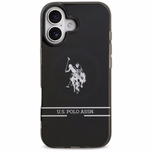 US Polo DH and Bottom Stripe Logo MagSafe чехол iPhone 17 - черный