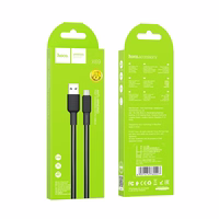 Kaabel USB A to Micro USB Hoco 2,4A 1 m X69 must valge