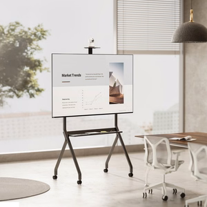Maclean TV stand / cart, camera shelf, on casters, 55-100", max load 120kg/10kg shelf, max. VESA 900x600, must, MC-114 B