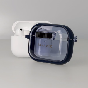 Liavec SlideLock Ümbris for Apple AirPods Pro 3 läbipaistev-sinine