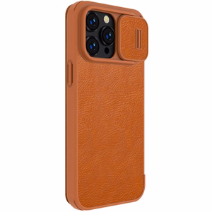 Kott Nillkin Qin Pro Nahast Apple iPhone 14 Pro Max pruun