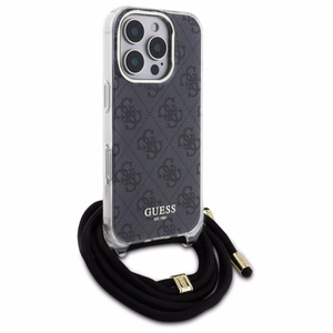 Guess Crossbody Cord 4G Print Ümbris with Lanyard jaoks iPhone 16 Pro - must