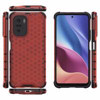 Honeycomb Case soomuskaitse TPU kaitsekattega Xiaomi Redmi K40 Pro+ / K40 Pro / K40 / Poco F3 punane