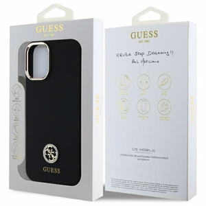 Guess Silicone Logo Strass 4G Ümbris jaoks iPhone 16 - must