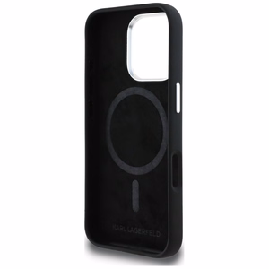 Karl Lagerfeld силиконовый чехол с логотипом сердца MagSafe iPhone 16 Pro - черный