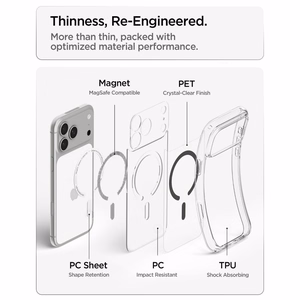 Spigen Ultra Hybrid MagSafe ümbris iPhone 18 Pro / 17 Pro jaoks, läbipaistev grafiithall