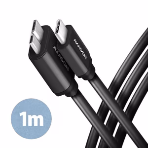 Axagon USB-C Micro-B kaabel 1m must BUMM3-CM10AB