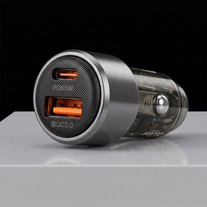 Blavec Автомобильное зарядное устройство BS-05B-C Nitro — USB + Type C — QC 3.0 18W PD 65W с кабелем Type C — Type C (CCBS05BCN-UCB) чёрный