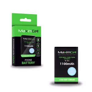 Maximcell aku Nokia 1208/1209/1616/C1 BL-5CA jaoks 1100mAh Li-ion