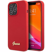 Guess GUHCP13XLSLMGRE iPhone 13 Pro Max 6.7" punane/burgundy hard ümbris Silicone Vintage kuldne Logo