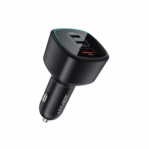 Acefast B18 200 W autolaadija, 2 × USB-C + USB-A, must
