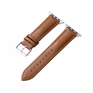 Crong Noble Band ehtsast nahast rihm Apple Watch 44 / 45 / 46 / 49 mm kellale, mokapruun