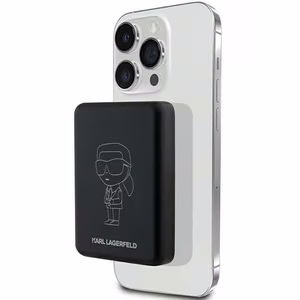 Karl Lagerfeld NFT Outline Ikonik MagSafe 5000 mAh induktiivne akupank – must
