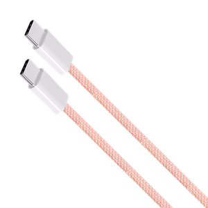 Krüger&Matz Basic USB-C–USB-C kaabel, 60 W, 1 m, roosa
