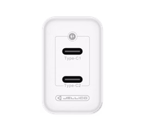 JELLICO seina laadija C106 GaN PD 45W 2xUSB-C valge