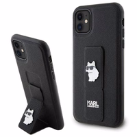 KARL LAGERFELD ümbris jaoks IPHONE 11 KLHCN61GSACHPK (Gripstand Saffiano choupette PIN) must
