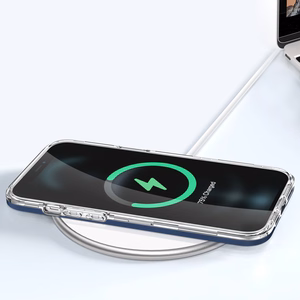 Läbipaistev 3in1 ümbris iPhone 12 Pro sinise raamiga geelikatte jaoks