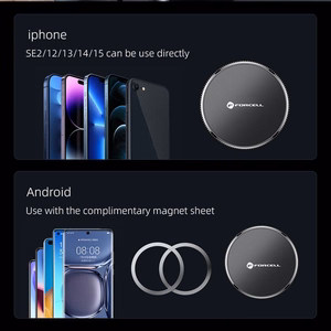 Magnetic car phone hoidja compatible with Magsafe Forcell F-Grip MagFlex windshield / dashboard must